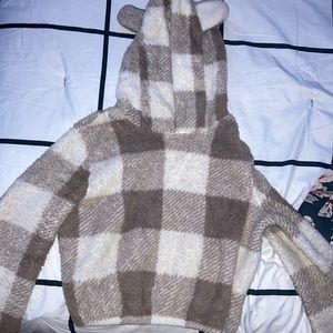 Brown and white bear hoodie